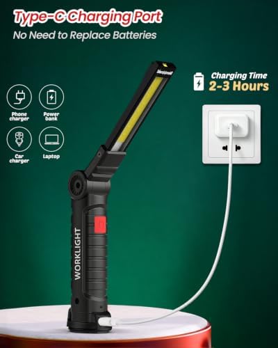 Coquimbo 2 Pack Rechargeable Work Light, Christmas Tool Gifts for Men Dad - Image 6