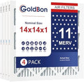 14x14x1 MERV 11 Air Filter 4-Pack for HVAC Furnace by GoldbonHVACFilter