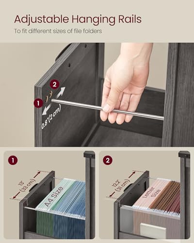 VASAGLE File Cabinet with 2 File Drawers, Printer Stand, Fit A4 Letter Size - Image 5