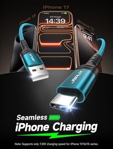 JSAUX USB to USB C Cable, USB C Cable for iPhone 17, 3-Pack (10+6.6+3.3FT) - Image 2