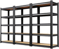 3-Pack Garage Shelving Unit, Heavy Duty Metal Storage Shelves,1900 LBS Total Capacity,71" H x 28" W x 12" D Adjustable Boltless Steel Racks for Garage, Pantry, Basement, Warehouse, Black by CreatingaComfortableLiving