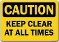 New Warning Metal Tin Signs Keep Clear At All Times Signs Street Sign 20 x 30 cm / 8 x 12 inches (height x length) by Eletina