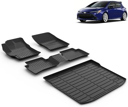 Floor Mats & Cargo Liner for 2026 2025 2024 2023 2022 2021 2020 2019 Toyota Corolla Hatchback Car Mats Trunk Mat Toyota Corolla Hatchback Floor Mats Accessories Black by VOUKIY
