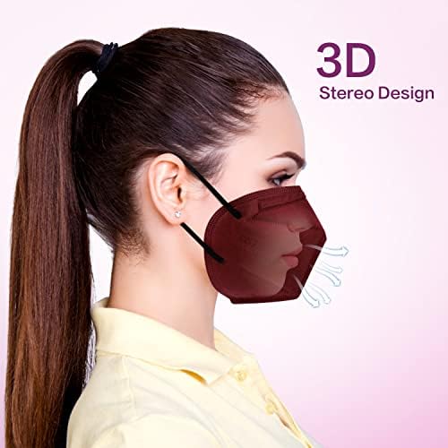 Miuphro 50 Pack Cup Dust Safety Disposable Masks, KN95 5-Layer Foldable Masks - Image 5
