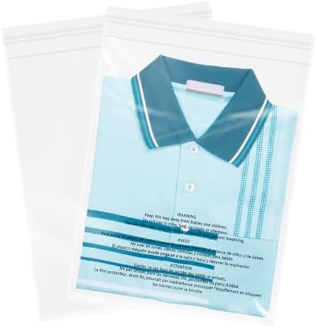 9" x 12" (100 Count) Clear Poly Bags with Suffocation Warning by Weploy