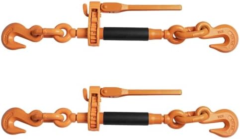 Ratchet Binder Plus Ratchet Chain Binder - 2 Pack Load Binder, 1/2" - 5/8" Grade 70 Chain, 18100 LBS Working Load Limit, Heavy-Duty Ratchet Binder with Folding Handle, DOT & SAE Compliant by Selvouth