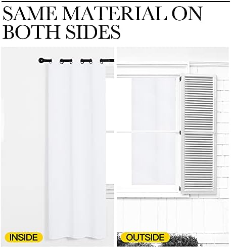 NICETOWN Curtains & Drapes for Door Tapestry, 120 inches Long Door Curtains for Bathroom Pantry Bedroom Closet (White, 1 Panel, 5ft Wide x 10ft Long) - Image 6
