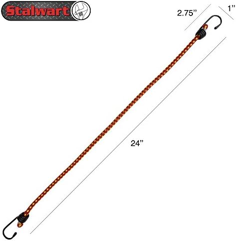 Stalwart Bungee Cords with Hooks, 24-Inch, 10-Pack - Image 2