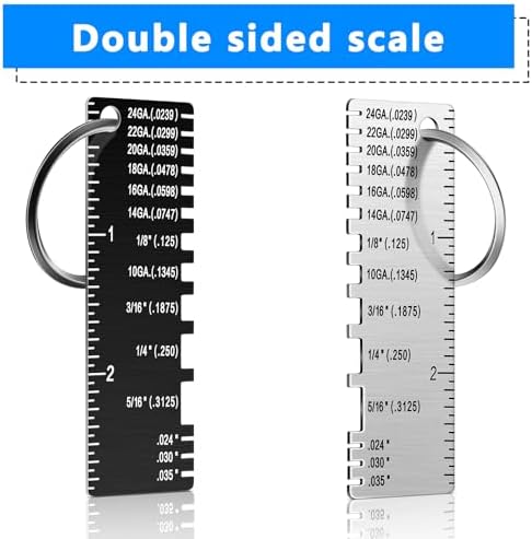 Konohan Double Sided Wire Metal Sheet Thickness Gauge Wire Measurement Tool Portable Metal Gauge Thickness Double Sided Plated Size Inspection Tool Welding Tools Accessories (Silver Black) - Image 4