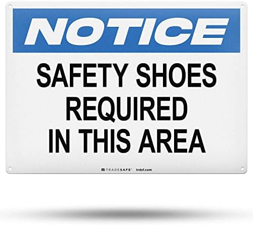 TRADESAFE Safety Shoes Required Sign, Aluminum PPE Safety Signs by TRADESAFE