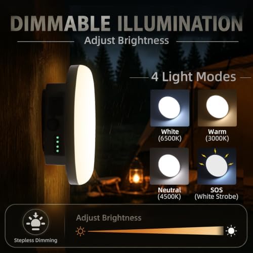 Stepless Dimming Rechargeable LED Camping Light with Remote - Image 3