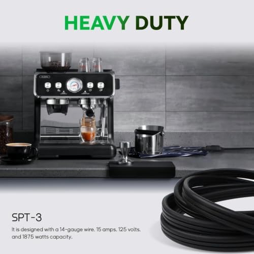 EP 6 Ft Heavy Duty Appliance Extension Cord 14 AWG 3-Prong Flat Plug, Black - Image 6