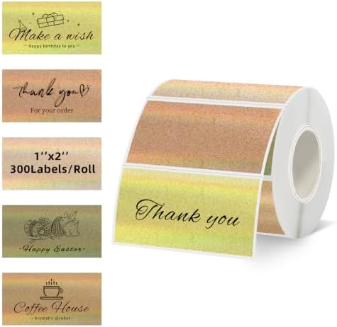 2''x1'' Holographic Direct Thermal Barcode Labels,Self-Adhesive Thermal Printer Stickers for Address Design DIY Logo Business（Morandi Dots） by Unknown