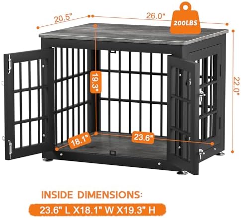 rehomerance 26" Heavy Duty Dog Crate Furniture for Small Dogs - Image 3