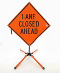 Traffic Roll-Up Sign Kit with Stand – Collapsible Safety Sign & Heavy-Duty Portable Stand, High Visibility, Easy Setup (Lane Closed Ahead, Non-reflective) by EASTERNMETALSIGNSANDSAFETY