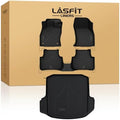 LASFIT Floor Mats & Cargo Mats for Volkswagen Jetta & Jetta GLI 2025 2024 2023 2022 2021 2020 2019, All Weather TPE Custom Fit Floor Liners for VW Jetta 1st & 2nd Row Car Mats & Trunk Mats, Black by LASFIT