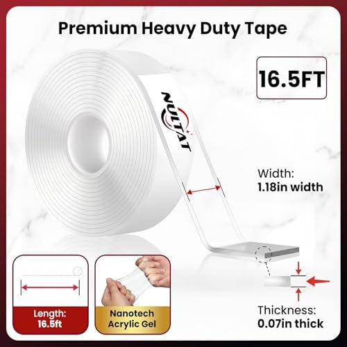 NULTAT Double Sided Tape Heavy Duty, Nano Double Stick Tape 16.5 Feet - Image 2