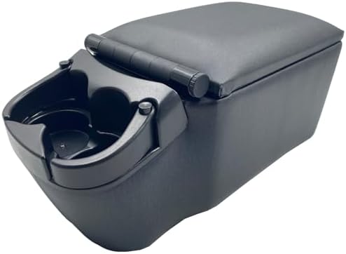 Universal Truck Seat/Bench Contractor Center Console Business Organizer and Storage with Adjustable Cup Holders, Clip Board, and Padded Top Lid for Armrest 124809 Black by OBUYTO