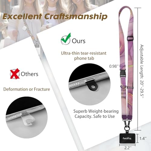 Icycay Phone Lanyard Crossbody Strap Neck Adjustable Teacher Women Marble - Image 5