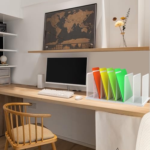Kuntine.B 7-SectionUpright Desk File Organizer White 2 Pack - Image 5