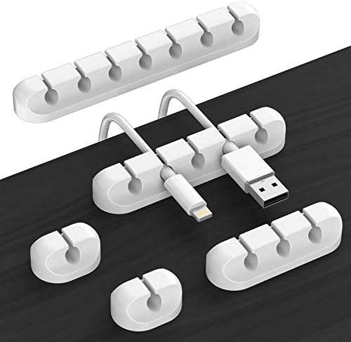 TviewSmart Cord Organizer for Desk, 5 Pack Cord Holders, Cable Clips, White by TviewSmart
