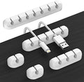 TviewSmart Cord Organizer for Desk, 5 Pack Cord Holders, Cable Clips, White by TviewSmart