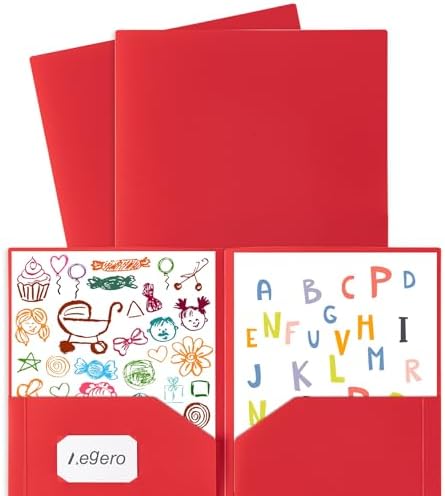 Aegero Plastic Folders with Pockets (7 Pack, Green) - Image 5