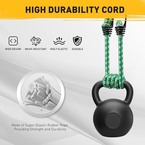 Bungee Cords Heavy Duty Outdoor: 40-Piece Premium Rubber Bungee Cords with Hooks in a Storage Jar Includes 10", 18", 24", 30", 36", 48" Bungee Cord for Camping, Tent, Fastening Items - Image 5