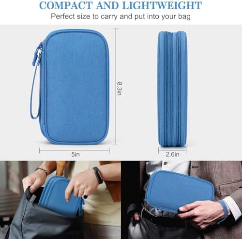 FYY Electronic Organizer, Travel Tech Pouch Bag, Medium, Cyan - Image 2