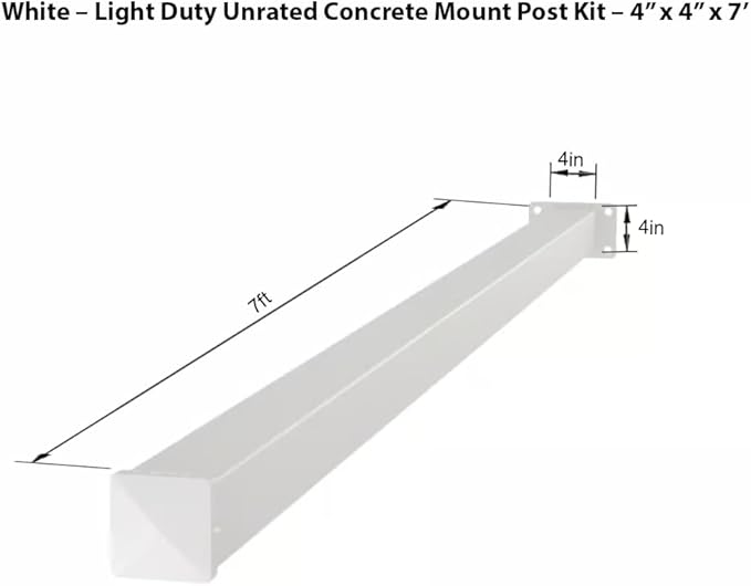 4" x 4" x 7' White Aluminum Post Kit – Concrete Mount, Powder-Coated, Easy - Image 5