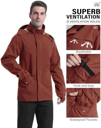 iCreek Rain Suit Waterproof Breathable Lightweight 2-Piece Rain Gear Unisex - Image 2