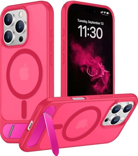 Temdan Magnetic Compatible with iPhone 16 Pro Case, [Built-in Invisible Kickstand][Compatible with MagSafe][Military Grade Shockproof] Slim Translucent Matte Phone Case for iPhone 16 Pro 6.3" by Temdan