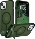 Temdan Magnetic Compatible with iPhone 14 Case/iPhone 13 Case,[Built-in Invisible Kickstand][Compatible with MagSafe][Military Grade Shockproof] Slim Translucent Matte Phone Case for iPhone 14/13 6.1" by Temdan