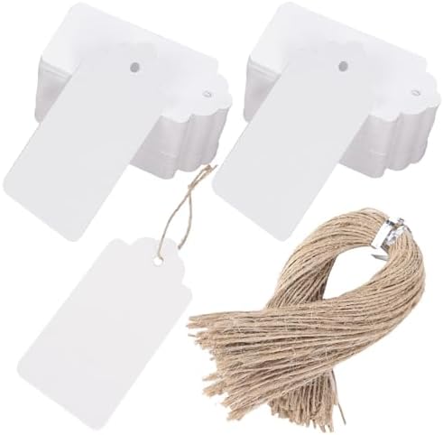 SallyFashion Large White Gift Tags with String, 100 Pack 2 X 4 inch by sallyfashion