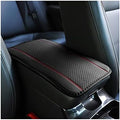Ziciner Leather Car Center Console Armrest Pad, PU Waterproof Auto Seat Box Cover Protector, Hand Rest Cushion Protection Pad, Vehicles Interior Accessories Universal for Car,SUV (Black & Red A) by Ziciner