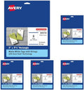 Avery Rectangle Tags, Sure Feed Technology, Matte White, Strings Included, 80 Total, Print-to-the-Edge, Laser/Inkjet Printable (80514), 2" x 3-1/2" (Pack of 5) by Avery