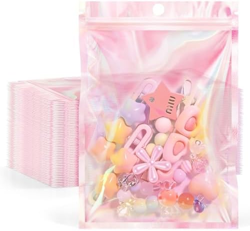 FUNFERY 4x6 inch Rainbow Clear Window Smell Proof Holographic Mylar Bags by FUNFERY