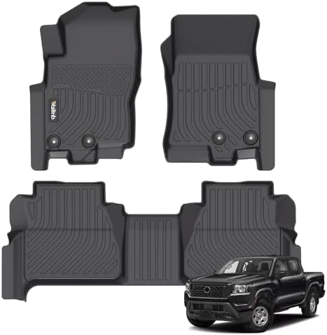 Car Floor Mats Custom Fit 2022 2023 2024 2025 2026 Nissan Frontier Crew Cab with 2nd Row Under-Seat Storage NOT for 2nd with Under Seat Speaker Accessories for 22-26 Nissan Frontier Crew Cab by Wailtnb
