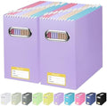 BALEINE 2PK File Organizer Box, Cardboard File Folder Organizer with Handle by BALEINE