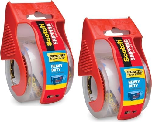Scotch Heavy Duty Packaging Tape, 2 Inches x 800 Inches, Clear - 2 Count by ScotchBrand