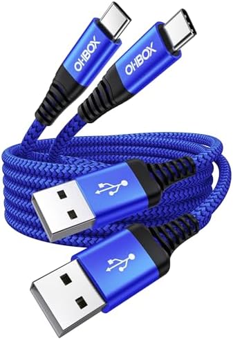 USB A to USB C Cables Fast Charging [2 Pack 3FT], USB to USB C Cable for by OHBOX