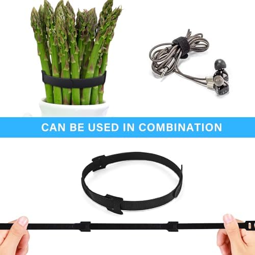 100pcs Reusable Cable Ties - Hook and Loop Straps for Cable Management - Adjustable Cord Organizer & Wire Ties for Electronics, Home, Office & Desk - 4 Sizes (8/6/5/4 Inch) - Image 5