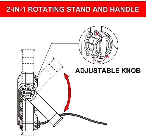 CRAFTSMAN 1100 Lumens 4000K LED Tiltable Portable Work Light with 2-IN-1 Adjustable Metal Rotating Stand and Handle, Impact-Resistant Glass Lens, 5FT Power Cord, ETL, 2 Count(Pack of 1) - Image 4