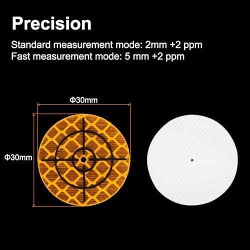 HARFINGTON 80pcs Survey Reflector Sheets 30mm x 30mm Self-Adhesive Surveying Target Mark Sticker Total Station Round Reflective Sheet Tape for Ship Inspection Tunnel Measure, Yellow - Image 2
