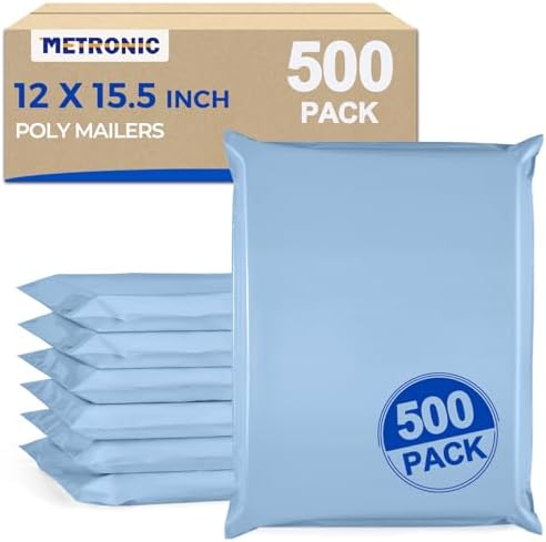 Metronic Poly Mailers 12x15.5 500PC Bulk Shipping Bags for Small Business by METRONIC