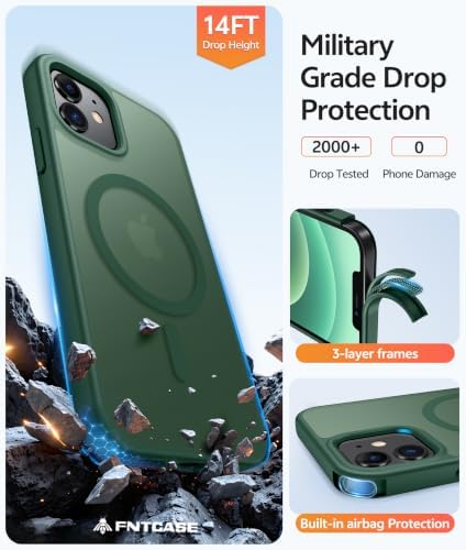 FNTCASE for iPhone 12 / 12 Pro Case, with Screen Protector, Fit for Magsafe - Image 6