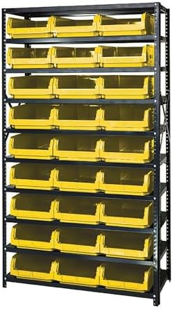 Quantum Storage Systems MSU-531YL Solid Heavy Duty 10 Shelves 27 MAGNUM Yellow Bins 75" H x 42" W x 18" D by QuantumStorageSystems