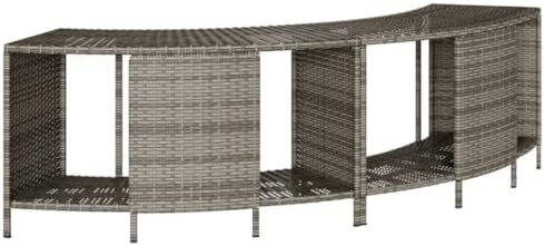 Storage Shelves for Hot Tub 2 Pcs Gray Poly Rattan by Unknown