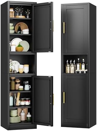 16 inch Wide Pantry Cabinet with Adjustable Shelves, Narrow Storage Cabinet by Unknown