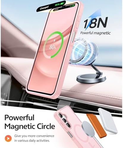 FNTCASE for Galaxy A15 5G Phone Case, Screen Protector, Light Pink - Image 3